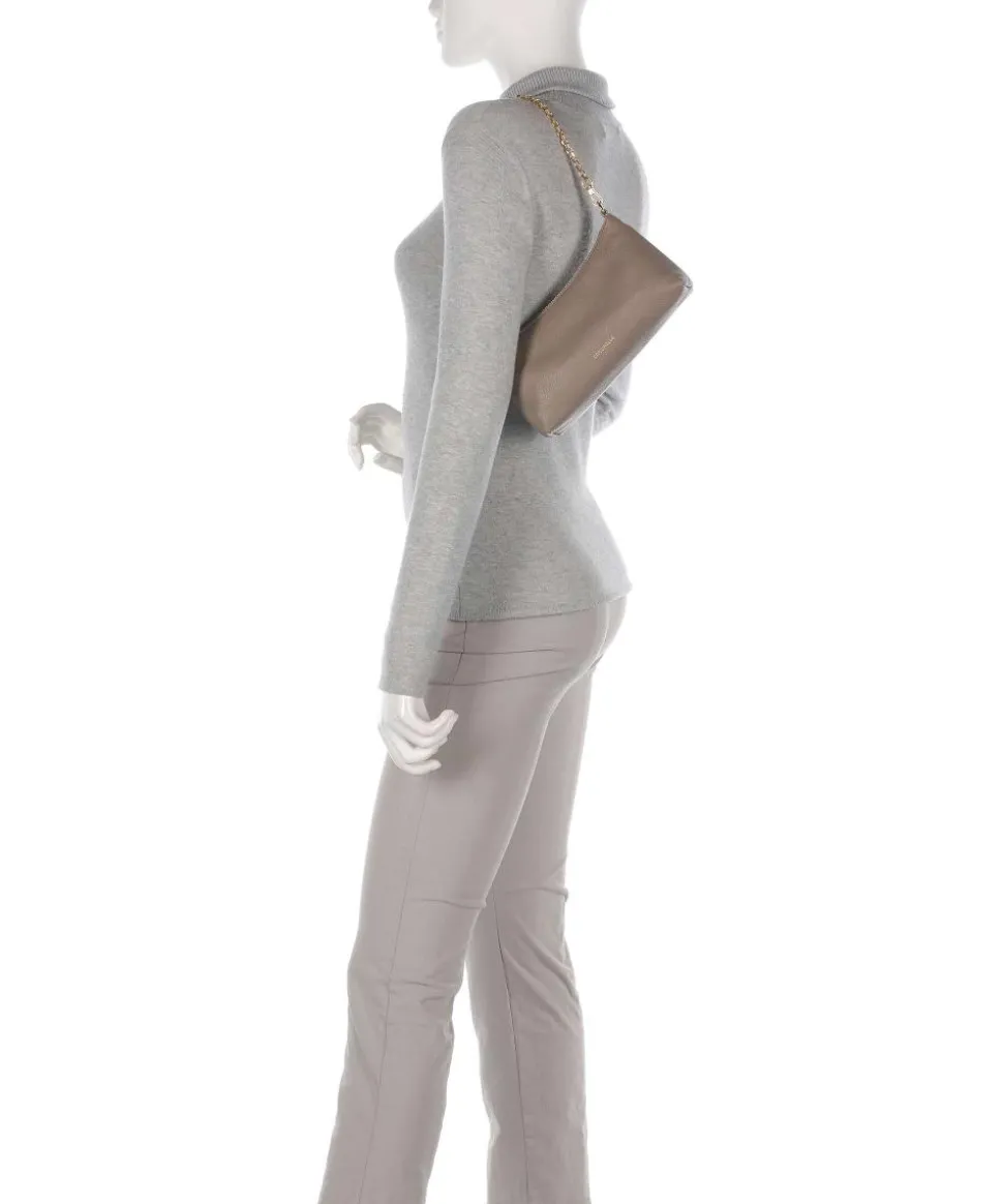 Aura Schultertasche genarbtes Leder taupe