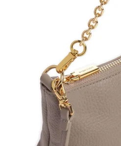 Aura Schultertasche genarbtes Leder taupe