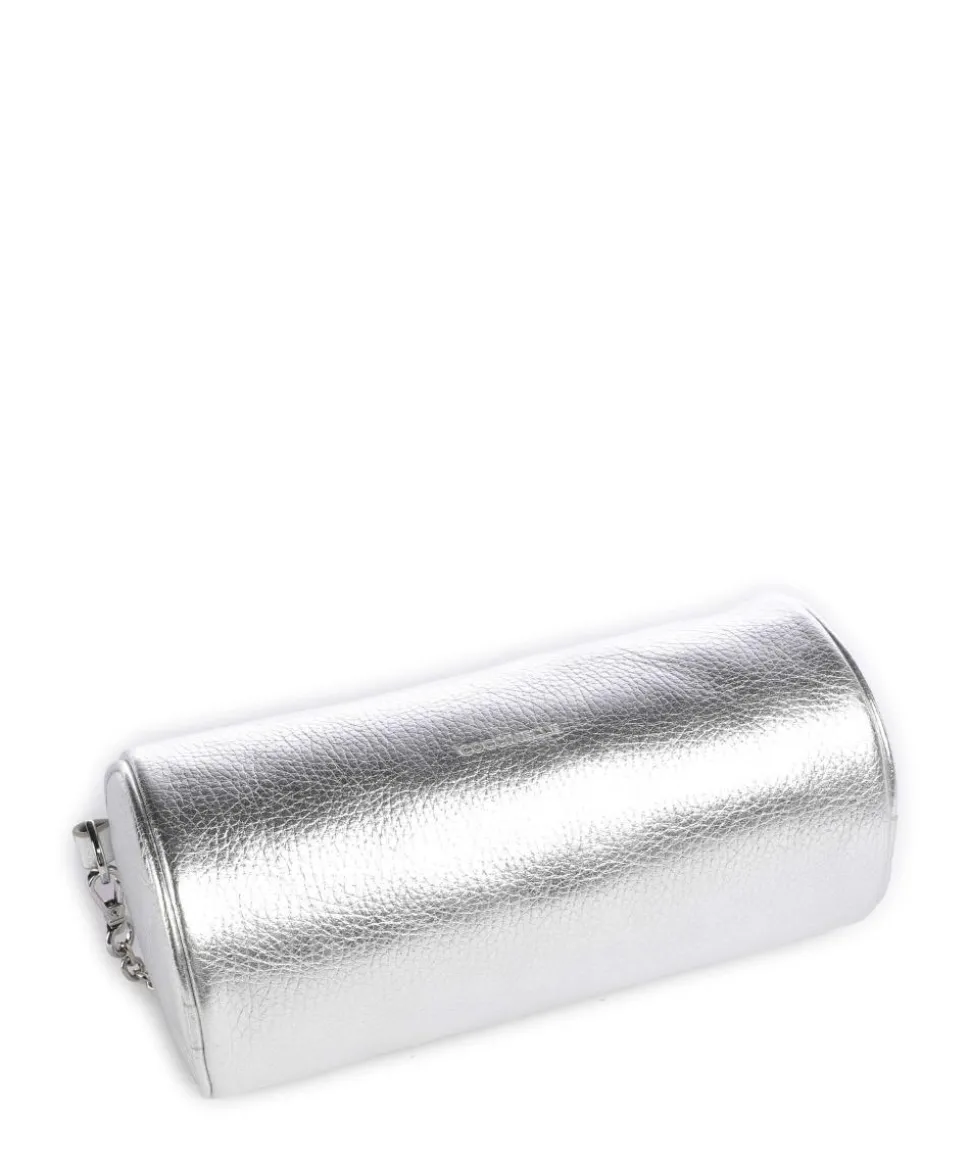 Aura Schultertasche Leder silber