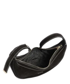 Avra Schultertasche aufgerautes Kalbsleder schwarz