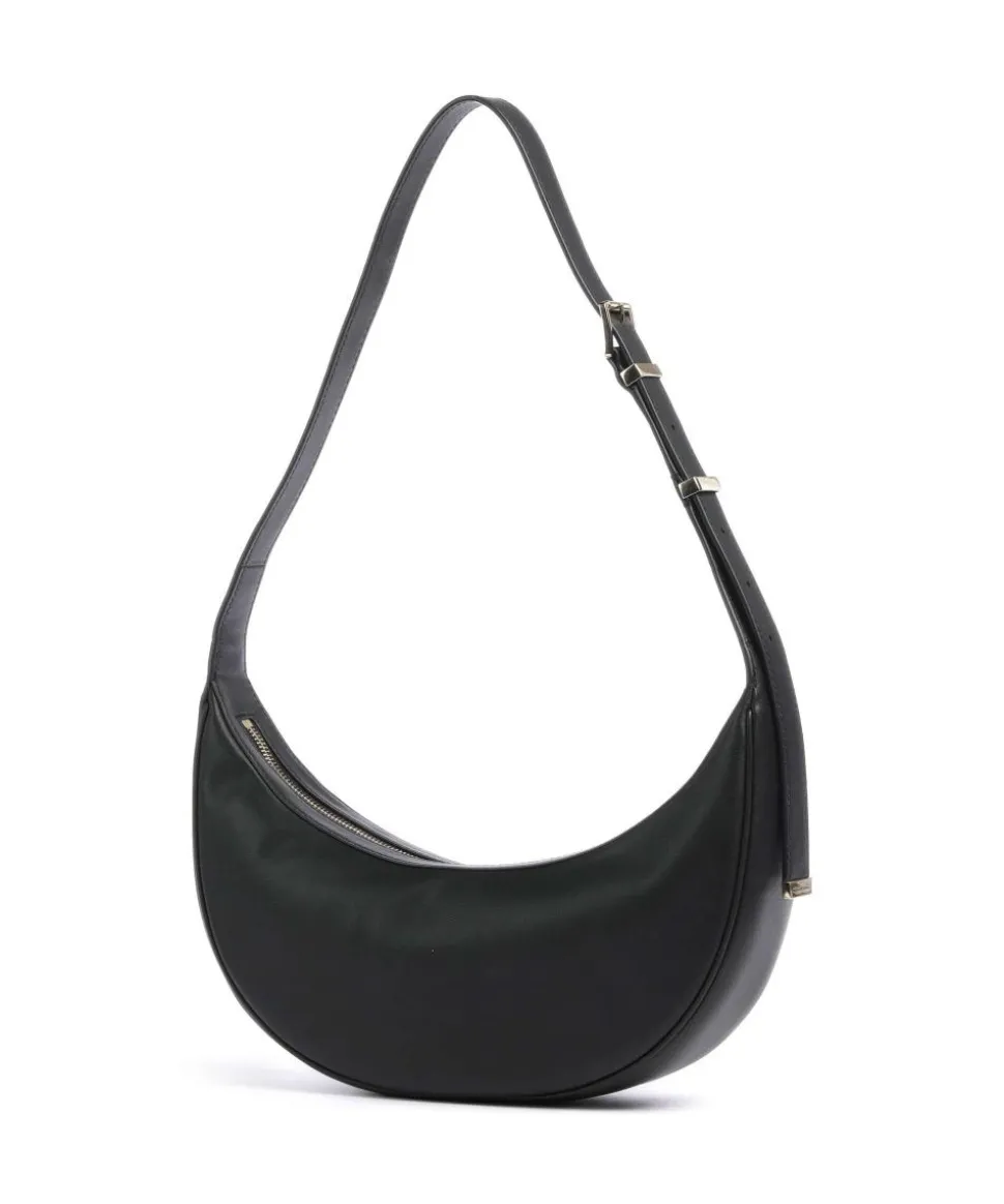 Avra Schultertasche fein genarbtes Rindsleder schwarz