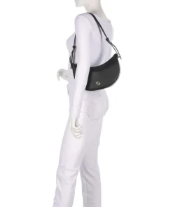 B Icon Schultertasche genarbtes Rindsleder schwarz