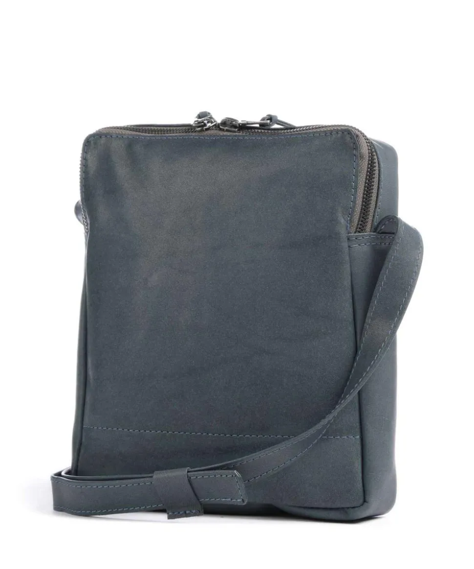 Bague M Umhängetasche weiches Rindsleder blaugrau