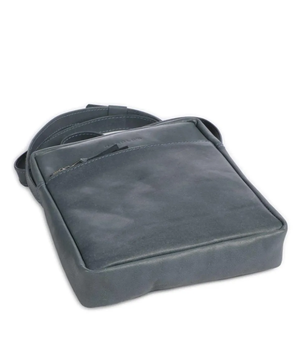 Bague M Umhängetasche weiches Rindsleder blaugrau