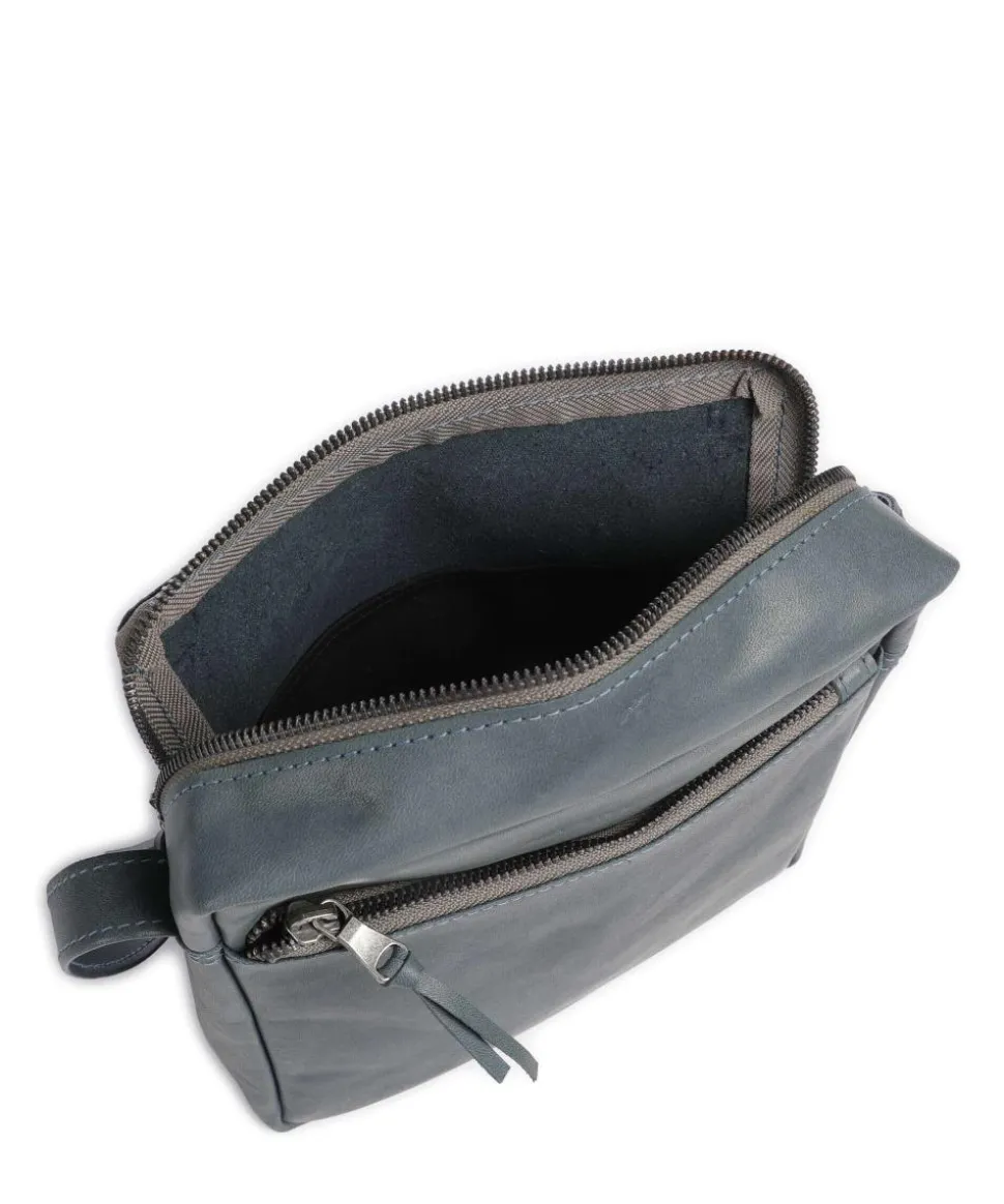 Bague M Umhängetasche weiches Rindsleder blaugrau