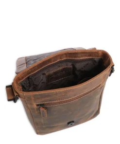 Baltimore 3 Umhängetasche Leder cognac