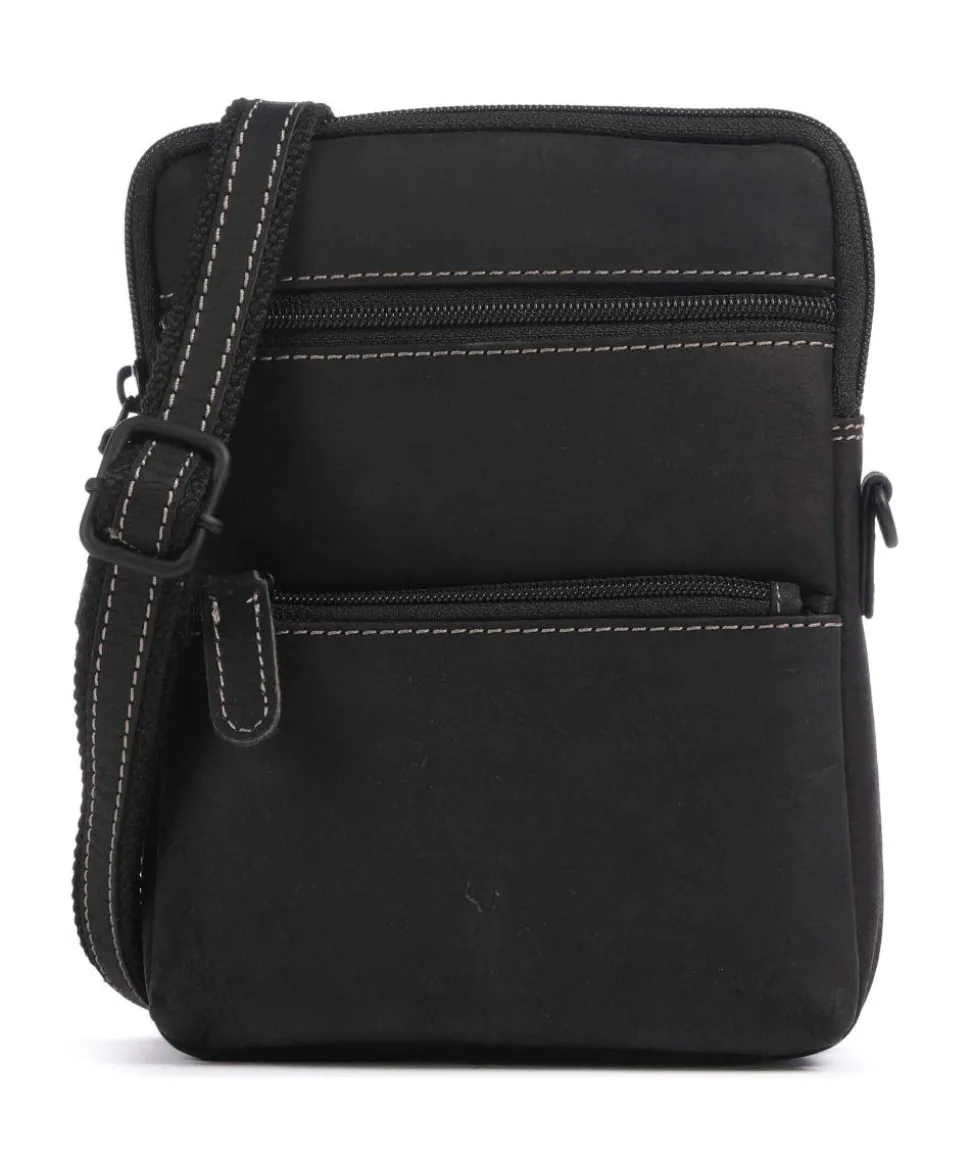 Baltimore 11 Umhängetasche Leder schwarz