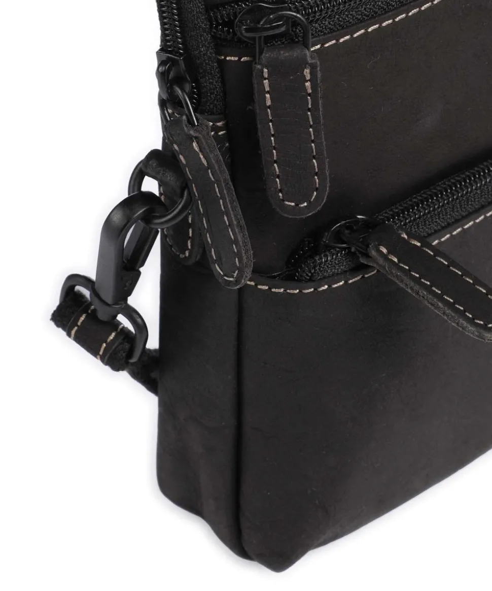 Baltimore 11 Umhängetasche Leder schwarz