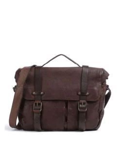 Barbershop Bandholz Kuriertasche fein genarbtes Leder dunkelbraun