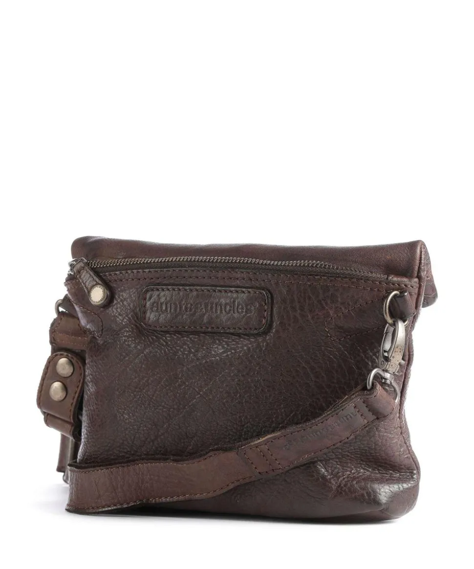 Barbershop Stubble Umhängetasche genarbtes Leder dunkelbraun