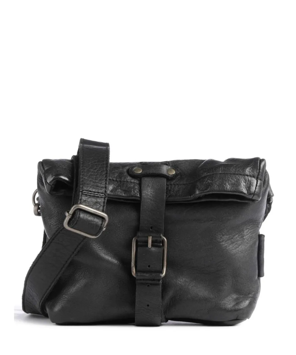 Barbershop Stubble Umhängetasche genarbtes Leder schwarz