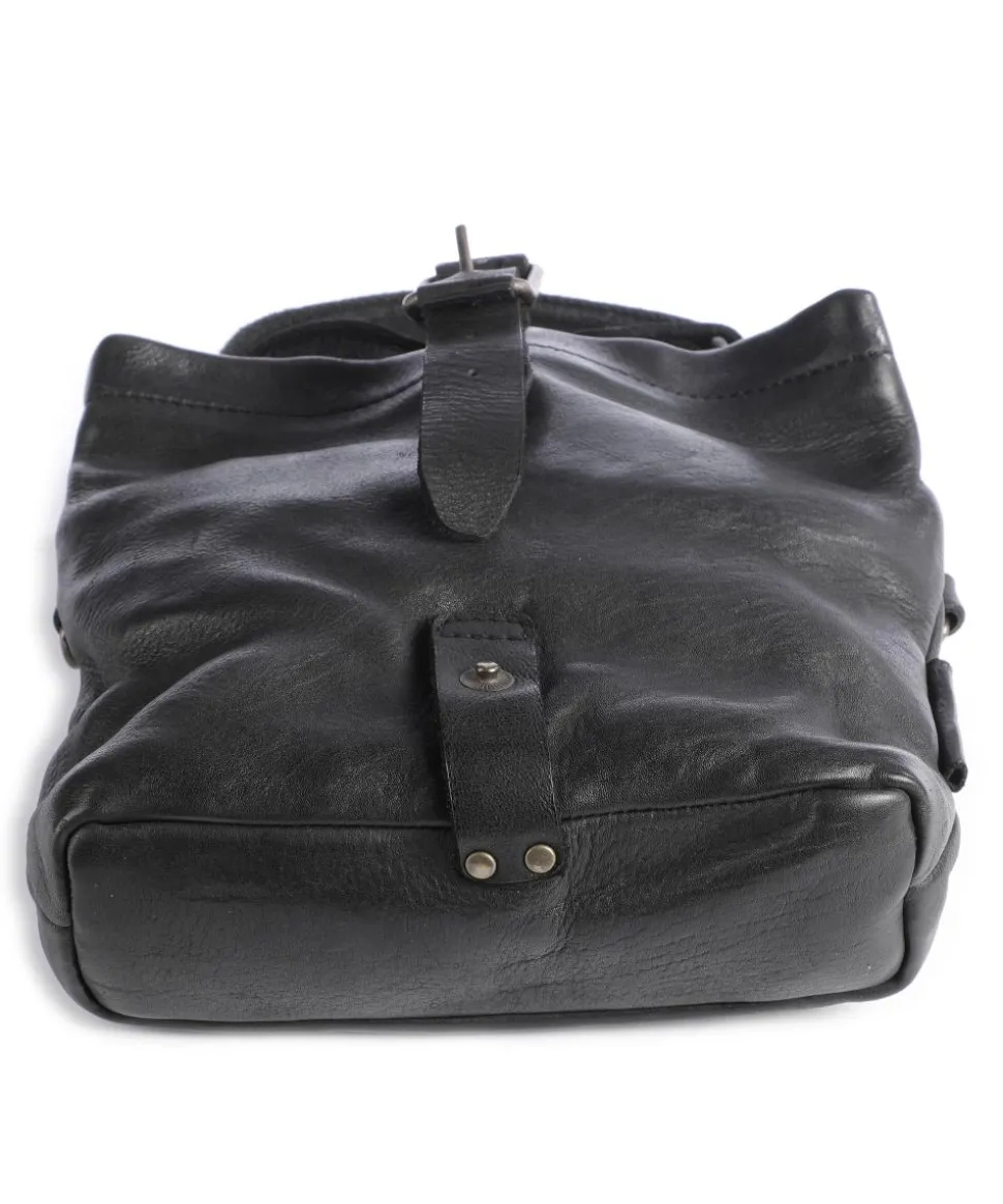 Barbershop Stubble Umhängetasche genarbtes Leder schwarz