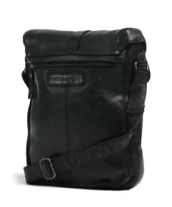 Barbershop Verdi Umhängetasche genarbtes Leder schwarz