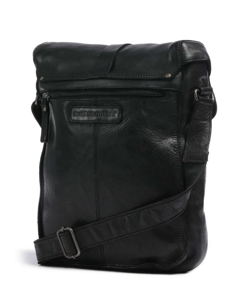 Barbershop Verdi Umhängetasche genarbtes Leder schwarz