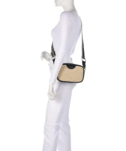 Bardas Umhängetasche genarbtes Leder, Kunststoff beige/schwarz