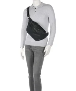 Basic Umhängetasche Büffelleder schwarz