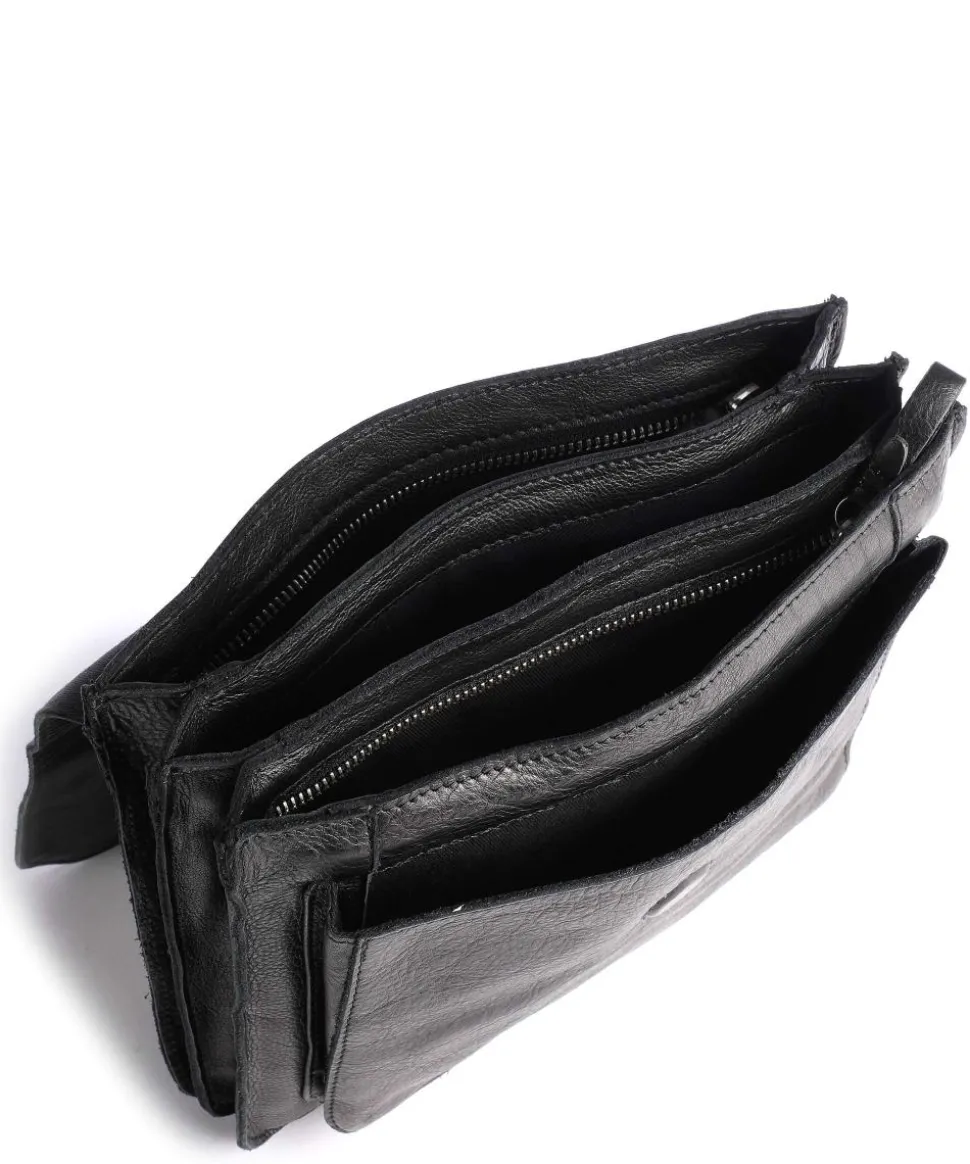 Basic Umhängetasche Rindsleder schwarz