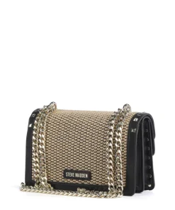 BCAVET Schultertasche Papier, Lederimitat beige/schwarz