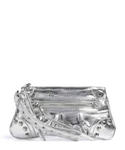 BDOVA Clutch Lederimitat silber