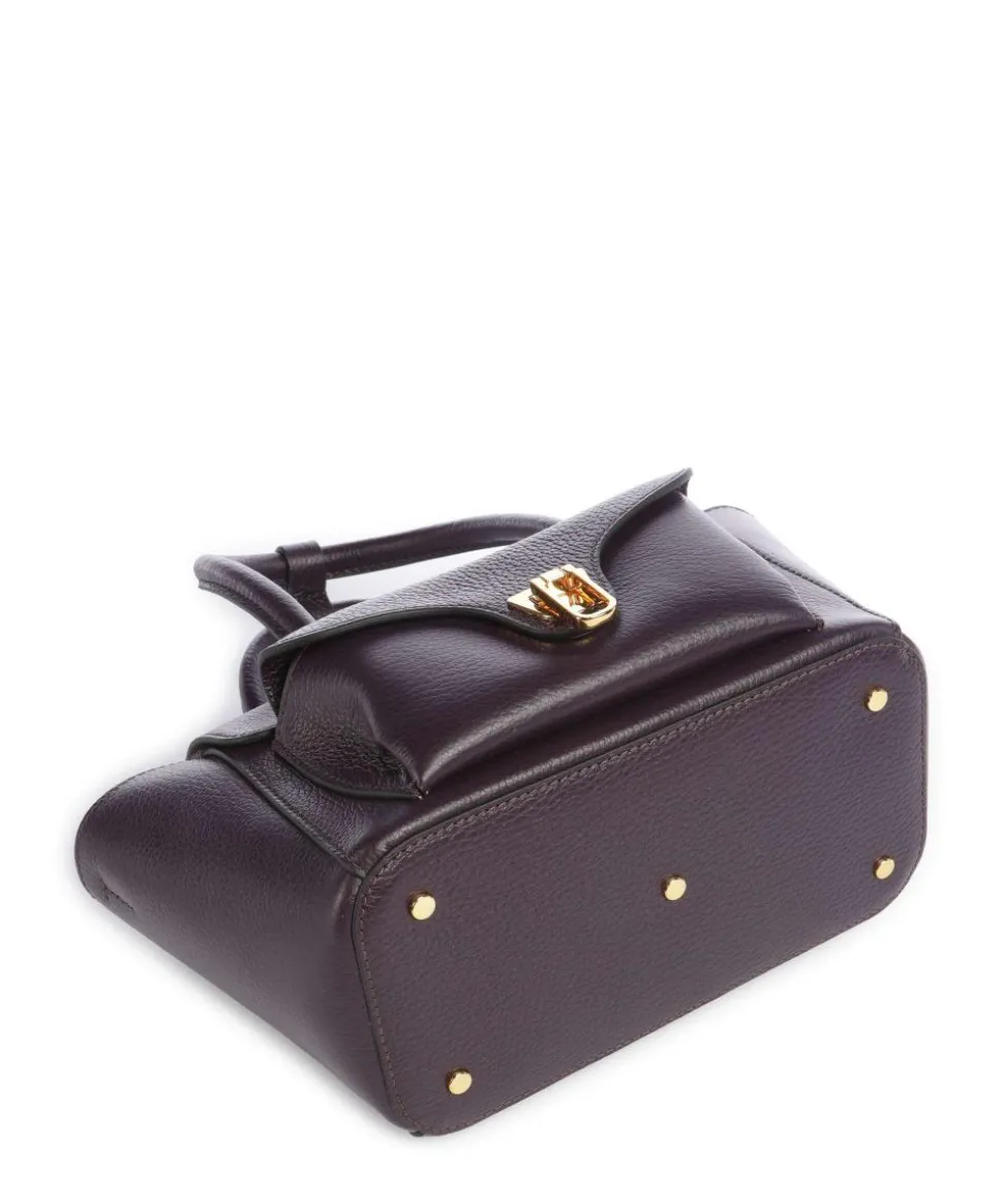 Beat Double Handtasche genarbtes Rindsleder pflaume