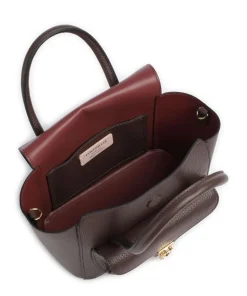 Beat Double Handtasche genarbtes Rindsleder dunkelbraun