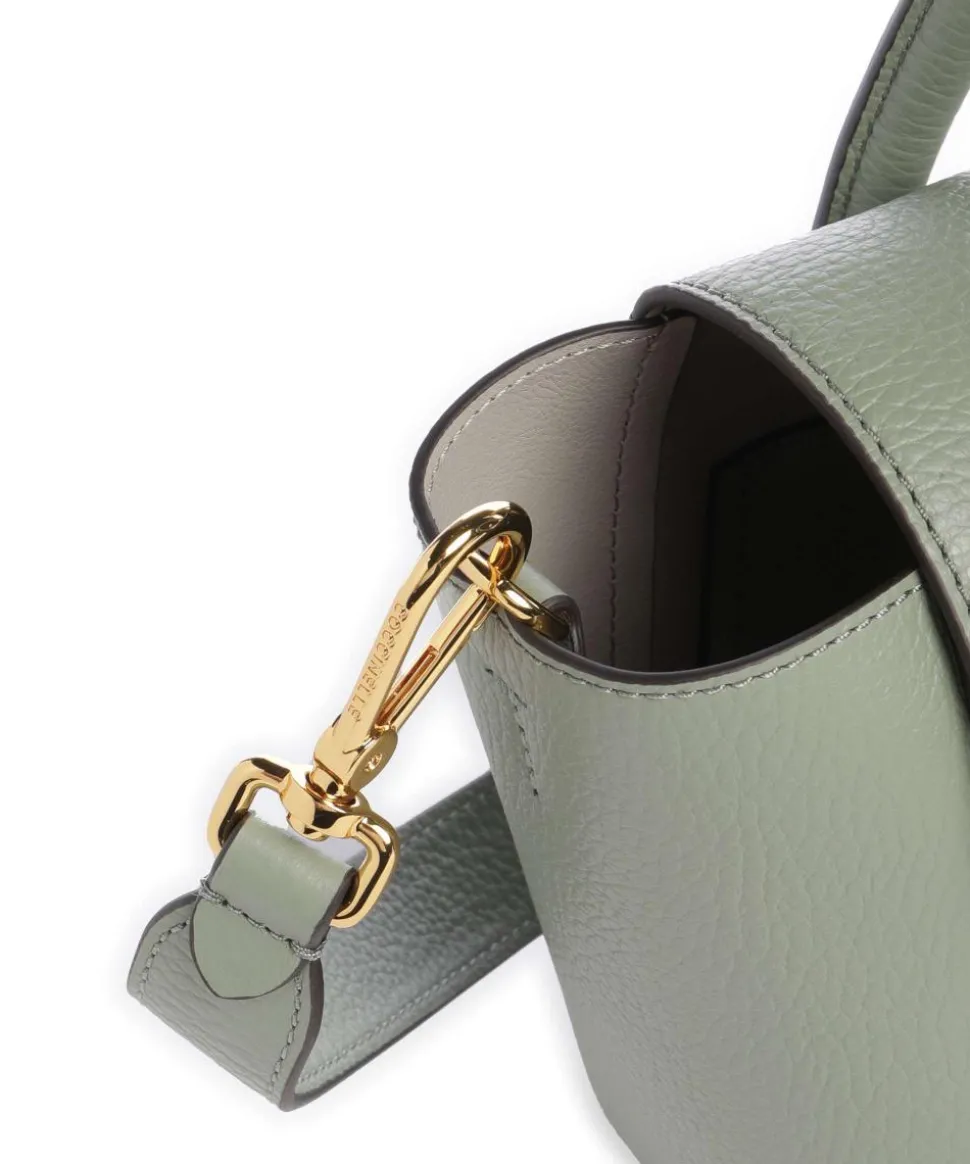 Beat Double Handtasche genarbtes Rindsleder graugrün