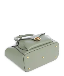 Beat Double Handtasche genarbtes Rindsleder graugrün