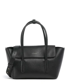 Beat Double Handtasche genarbtes Rindsleder schwarz