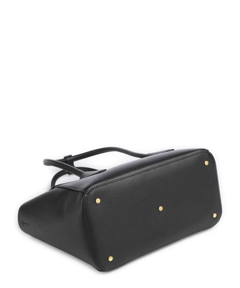 Beat Double Handtasche genarbtes Rindsleder schwarz