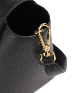 Beat Double Handtasche genarbtes Rindsleder schwarz