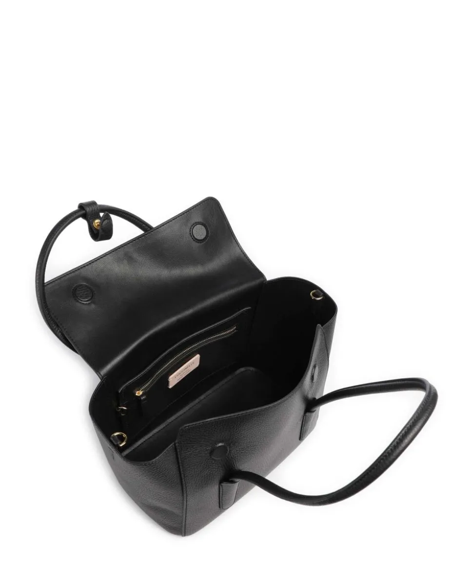 Beat Double Handtasche genarbtes Rindsleder schwarz