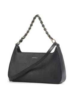 Beat Schultertasche genarbtes Rindsleder schwarz