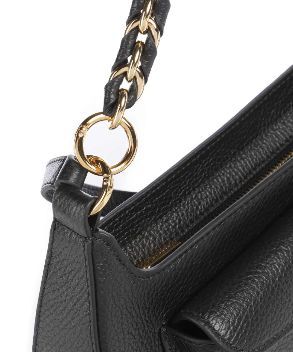 Beat Schultertasche genarbtes Rindsleder schwarz