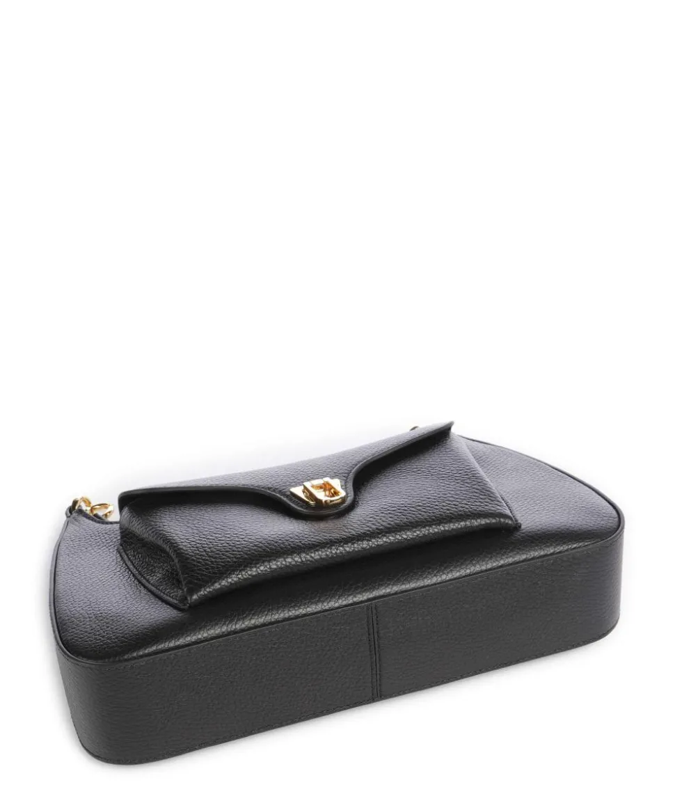 Beat Schultertasche genarbtes Rindsleder schwarz