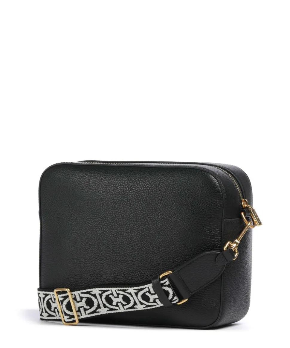 Beat Soft Ribbon Umhängetasche genarbtes Leder schwarz