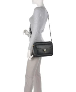 Beat Soft Ribbon Umhängetasche genarbtes Leder schwarz