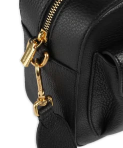 Beat Soft Ribbon Umhängetasche genarbtes Leder schwarz