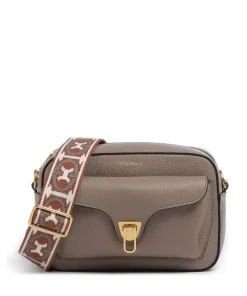 Beat Soft Ribbon Umhängetasche genarbtes Leder taupe