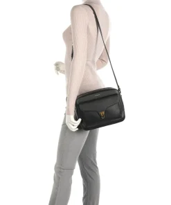 Beat Soft Umhängetasche genarbtes Leder schwarz