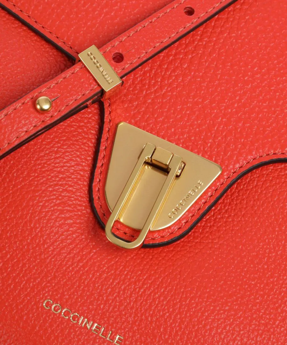 Beat Soft Umhängetasche genarbtes Leder rot