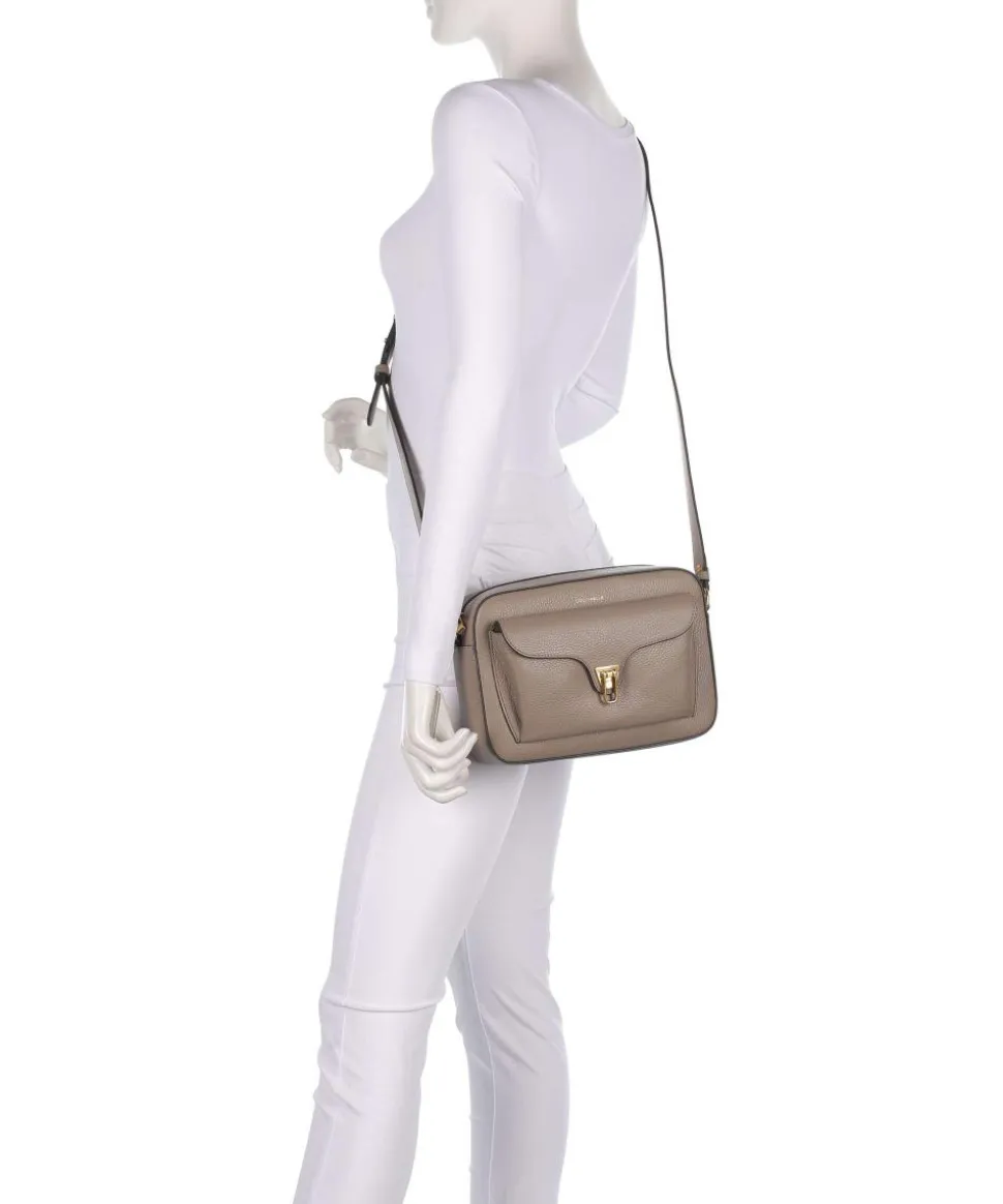 Beat Soft Umhängetasche genarbtes Rindsleder taupe