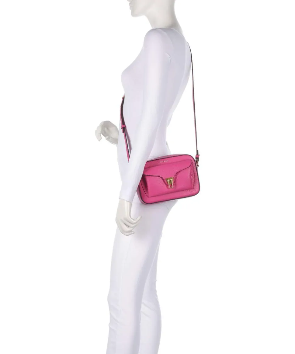 Beat Soft Umhängetasche genarbtes Rindsleder fuchsia