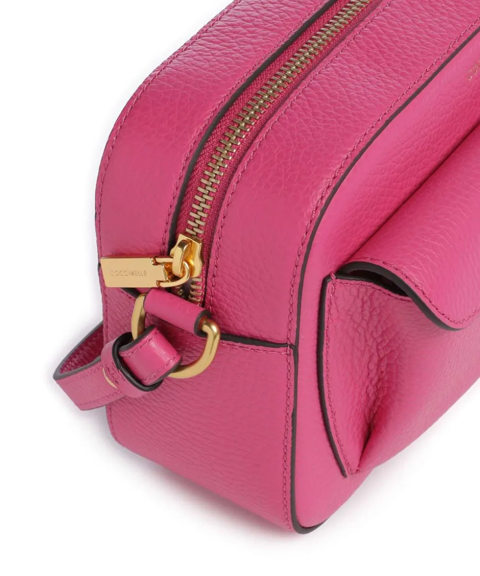 Beat Soft Umhängetasche genarbtes Rindsleder fuchsia