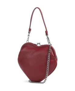 Belle Heart Frame Re-Vegan Grain Schultertasche Lederimitat dunkelrot