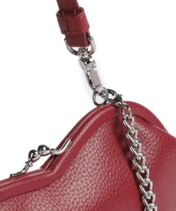 Belle Heart Frame Re-Vegan Grain Schultertasche Lederimitat dunkelrot