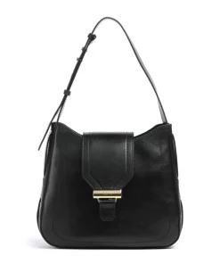 Benedetta Schultertasche fein genarbtes Rindsleder schwarz