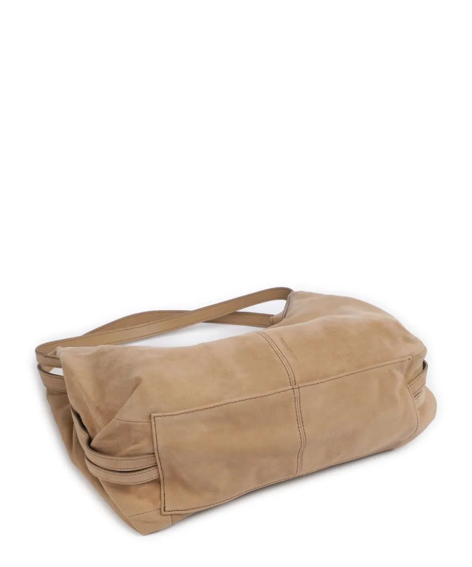 Best to come Beuteltasche aufgerautes Leder karamellbraun