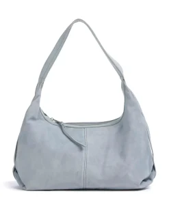 Best to come Beuteltasche aufgerautes Leder blaugrau