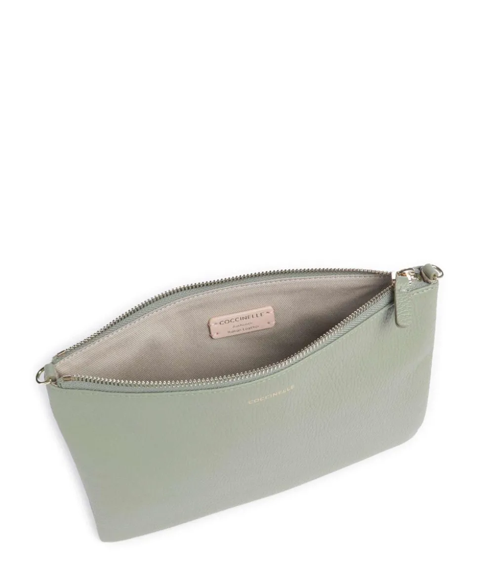 Best Umhängetasche genarbtes Leder graugrün