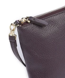 Best Umhängetasche genarbtes Leder pflaume